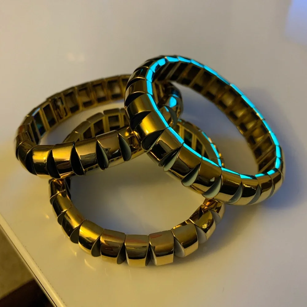 kate spade♠️sliced scallops metal stretch bracelet - Picture 7 of 8